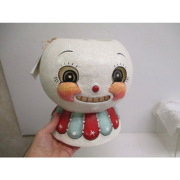 Johanna Parker Bethany Lowe Christmas Minty Beau Snow Glow Lantern Bucket - Picture 7 of 10